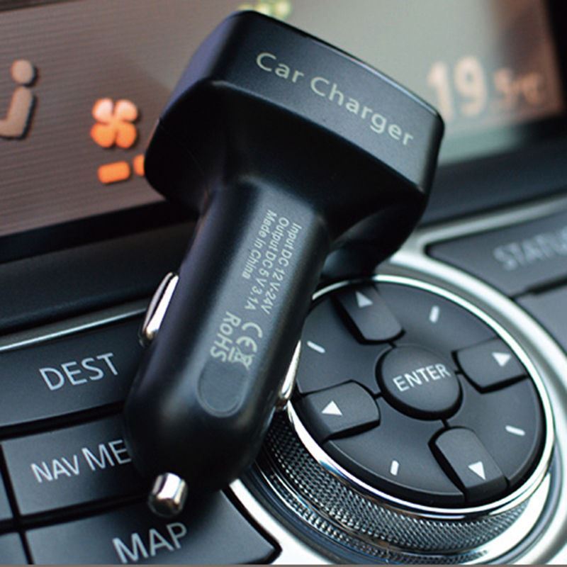 Car Cigarette Lighter Charger,4 in 1 Dual Ports USB 3.1A, Temperature
