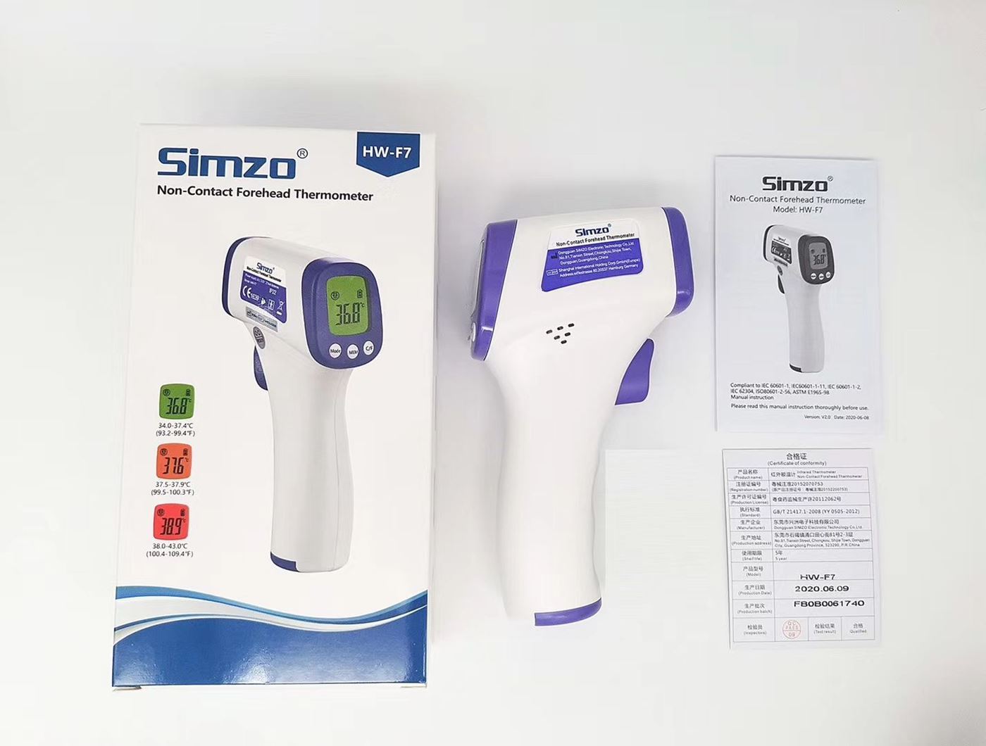 Digital Thermometer Forehead Non Contact CE Approved Accurate