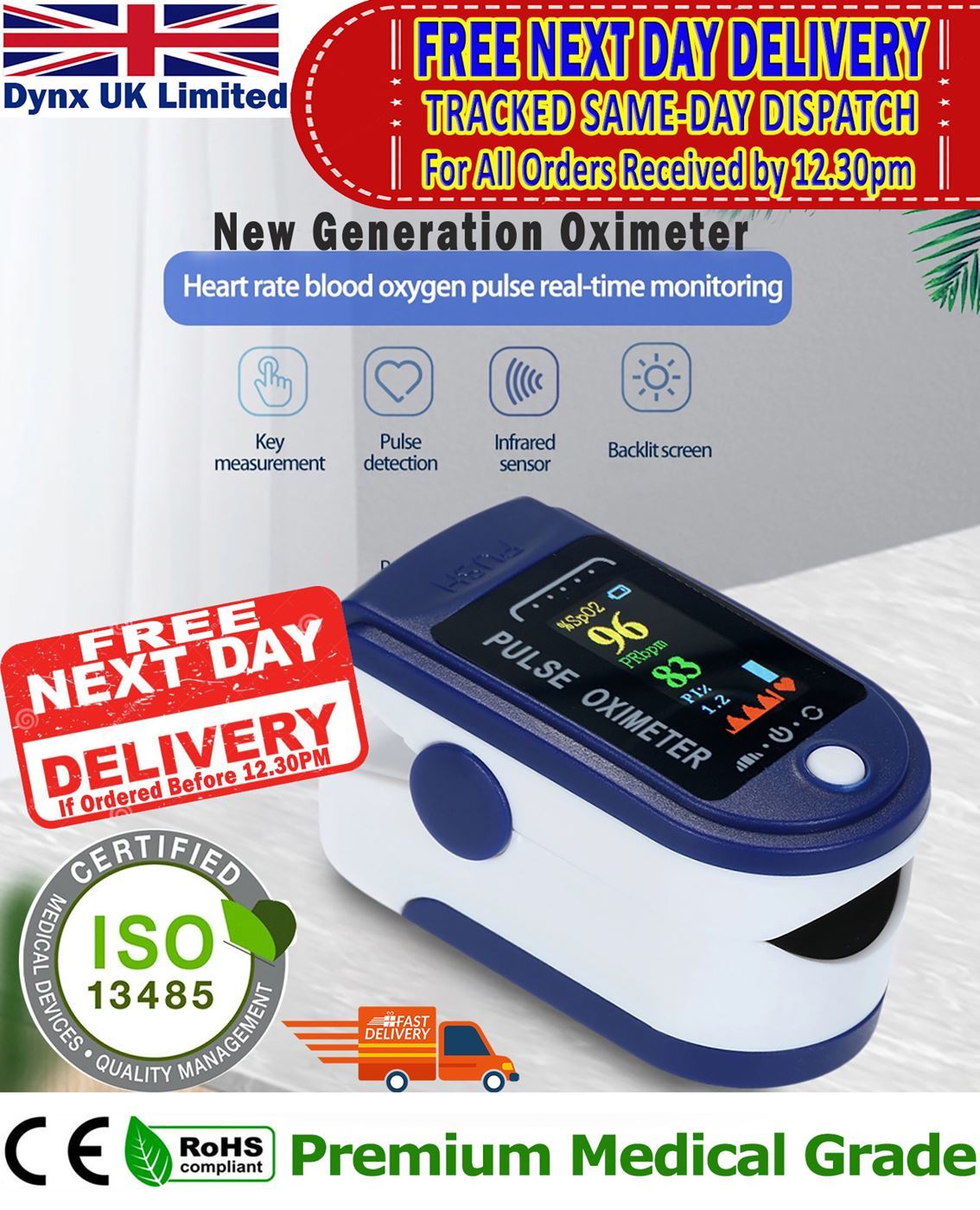 oxygen saturation monitor. Dynx UK Limited