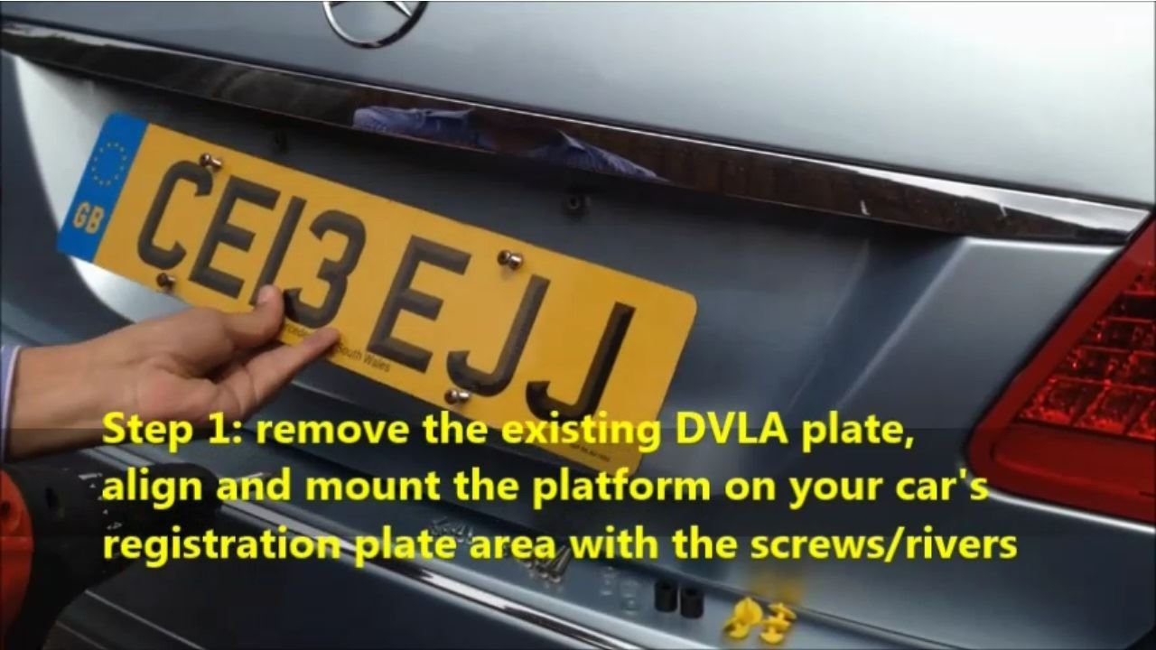 Printed Square Number Plate and Twin Plate Holder Platform for Taxi