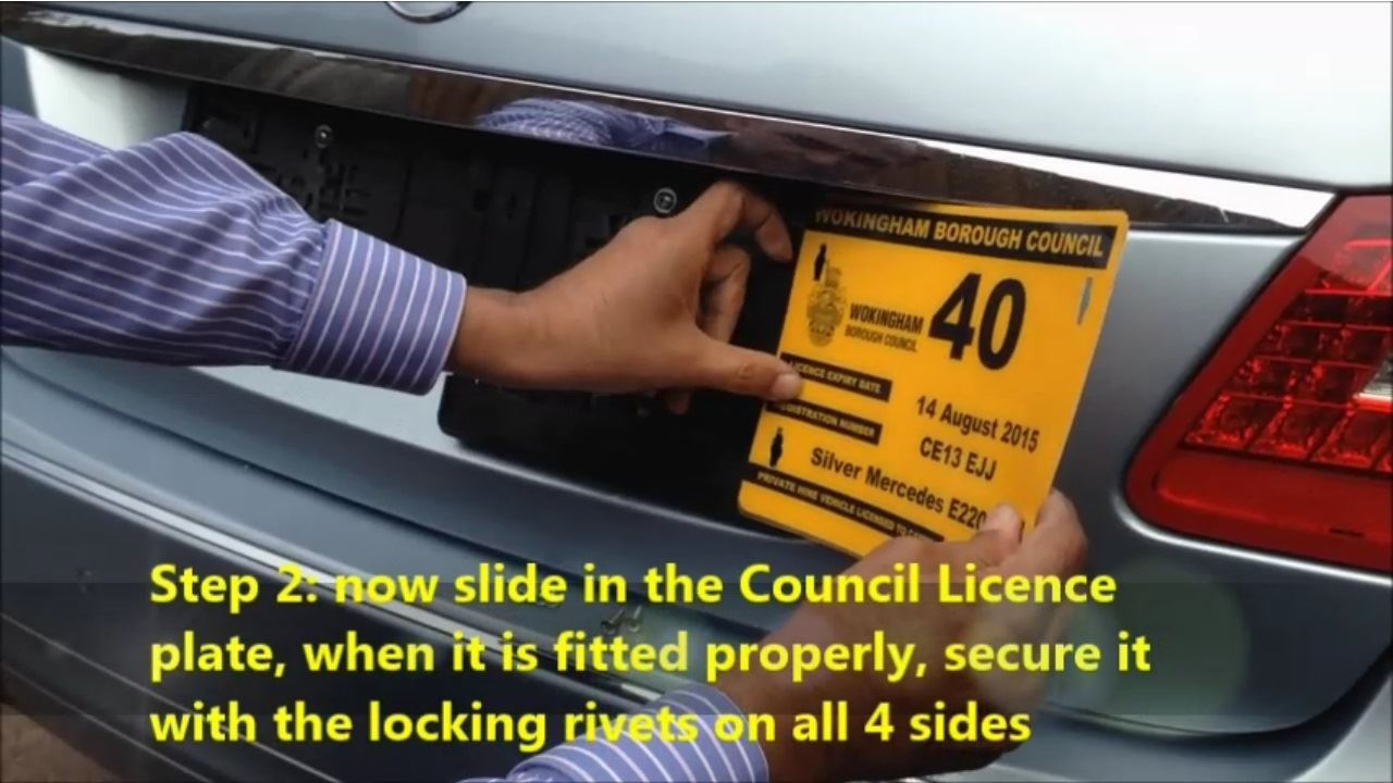Printed Square Number Plate and Twin Plate Holder Platform for Taxi