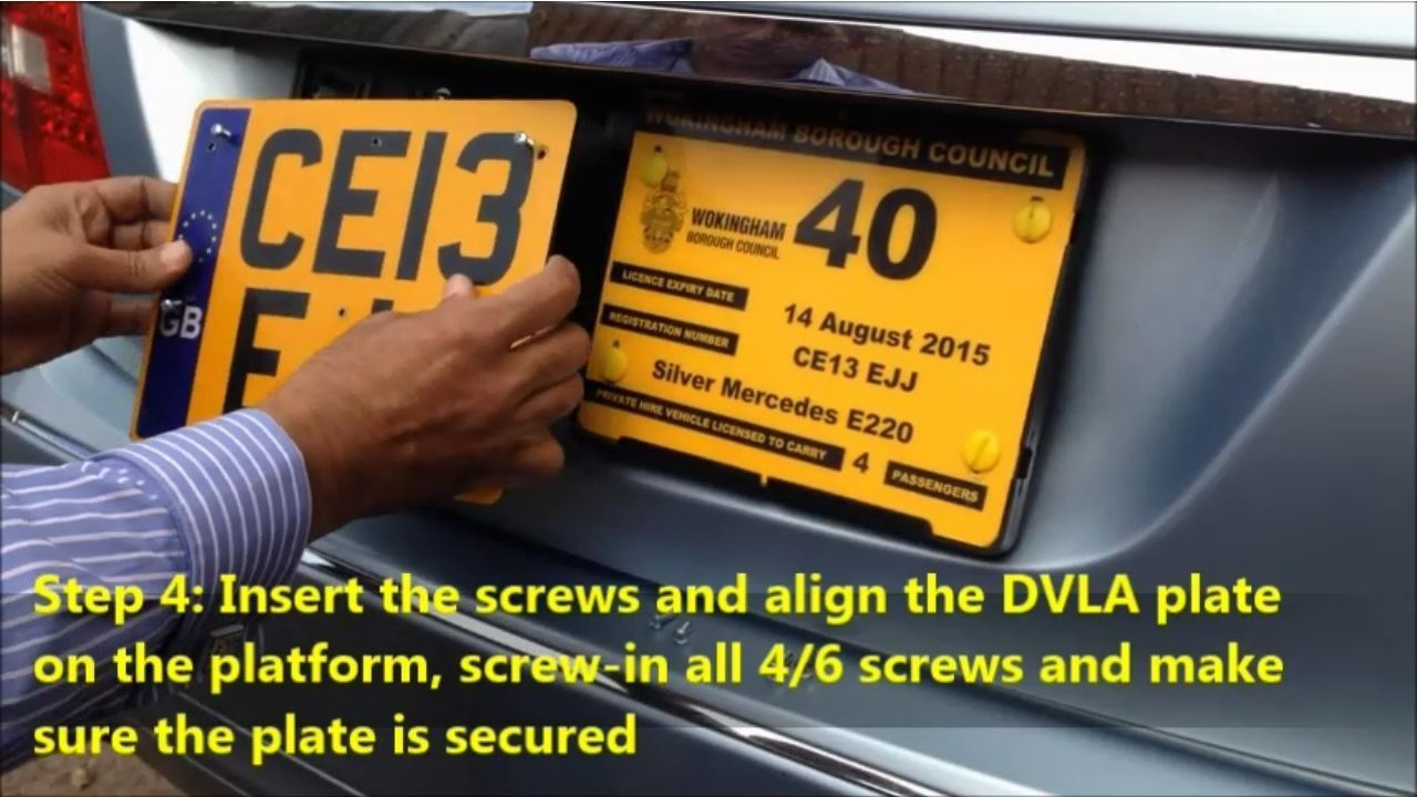 Printed Square Number Plate and Twin Plate Holder Platform for Taxi, Private Hire & Minicab DVLA
